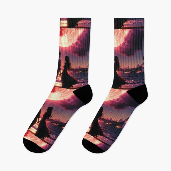 Item preview, Blood Moon Beach Romance Silhouette designed and sold by PixelVibe782.