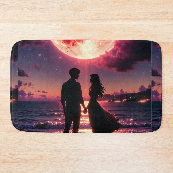 Item preview, Blood Moon Beach Romance Silhouette designed and sold by PixelVibe782.