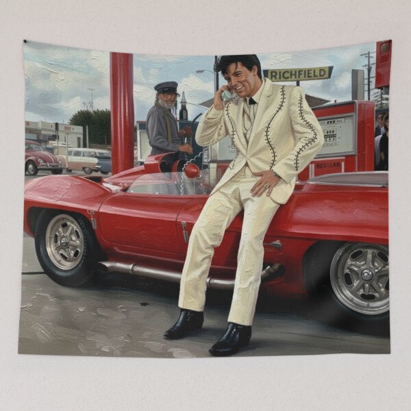 Item preview, Gas Station Glamour: The King’s Red Speedster Art designed and sold by Art's Diner.
