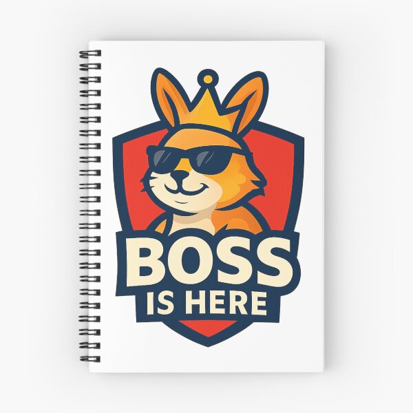 Item preview, Boss Is Here Cat Shield Logo – Funny Pet Design designed and sold by OwnYourMood.