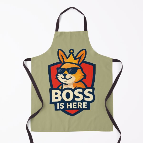 Item preview, Boss Is Here Cat Shield Logo – Funny Pet Design designed and sold by OwnYourMood.