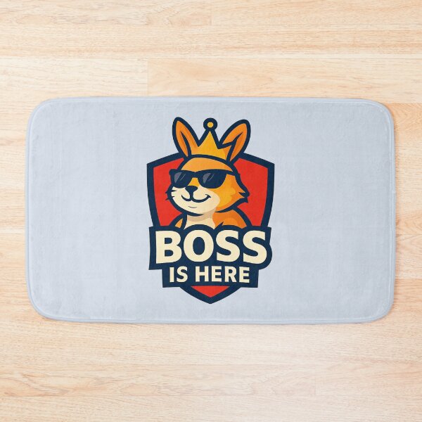 Item preview, Boss Is Here Cat Shield Logo – Funny Pet Design designed and sold by OwnYourMood.