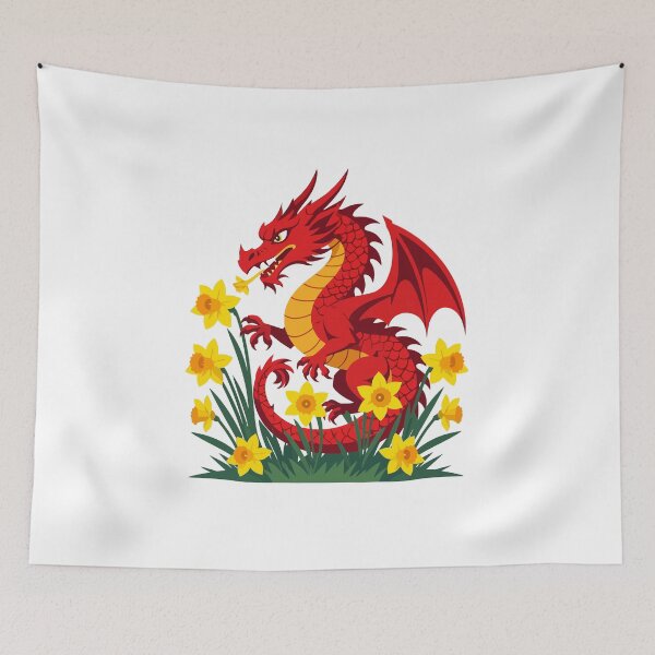 Item preview, Cute Red Dragon And Daffodils designed and sold by taiche.