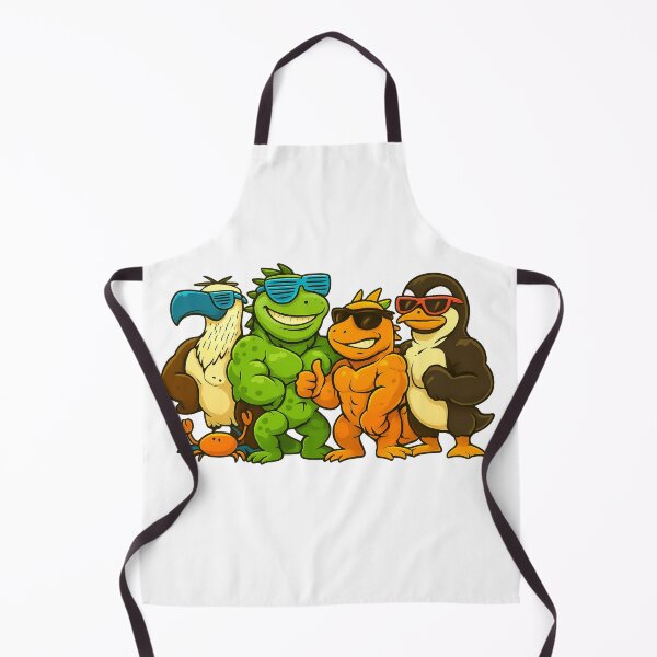 Item preview, Galapagos Squad – Buff Iguanas, Blue-Footed Booby, and Penguin in Sunglasses designed and sold by Tw1nsAIArt.