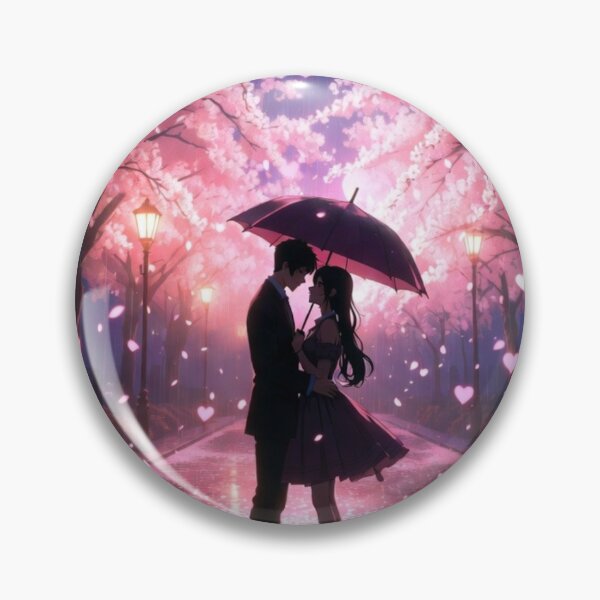 Item preview, Cherry Blossom Rain Romance Silhouette designed and sold by PixelVibe782.