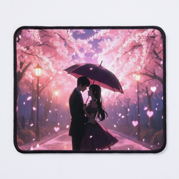 Item preview, Cherry Blossom Rain Romance Silhouette designed and sold by PixelVibe782.