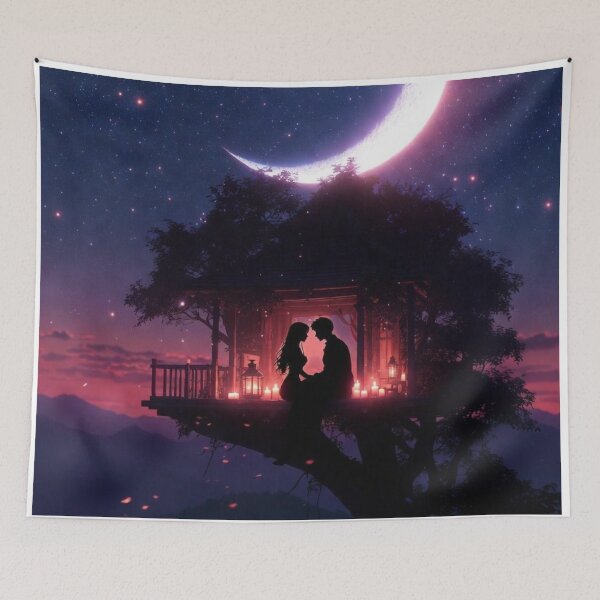 Item preview, Treehouse Moonlight Romance Silhouette designed and sold by PixelVibe782.
