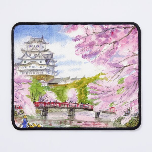 Item preview, Spring in Kyoto. Cherry blossoms. Watercolor landscape. designed and sold by Colibri77.