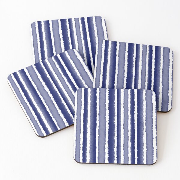 Item preview, Wide Watercolour Stripes - Indigo Blue designed and sold by QuestingPixel.