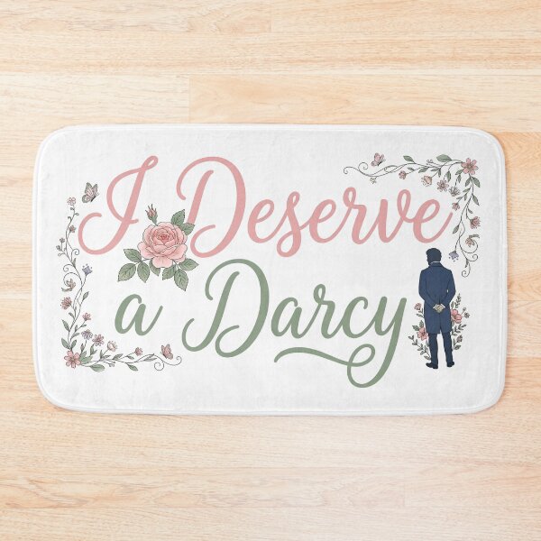 Item preview, I Deserve A Darcy Pastel Floral Frame Pride And Prejudice Quote designed and sold by Fenay Designs.
