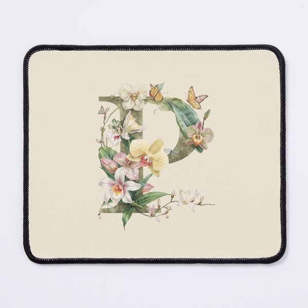 Item preview, Elegant Botanical Letter P Monogram – Floral Orchid & Butterfly Illustration | Nature-Inspired Aesthetic Decor designed and sold by AmenAlways.