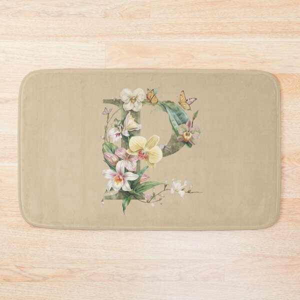 Item preview, Elegant Botanical Letter P Monogram – Floral Orchid & Butterfly Illustration | Nature-Inspired Aesthetic Decor designed and sold by AmenAlways.