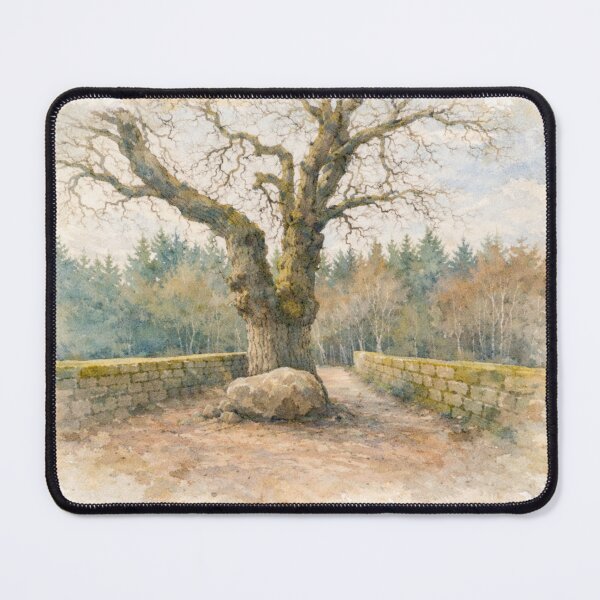 Item preview, Culloden Forest Railway Bridge Tree Watercolour Art Print designed and sold by ArcanePrintsxo.
