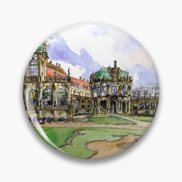 Item preview, Zwinger Palace. Dresden view in spring. Watercolor painting. Germany designed and sold by Colibri77.