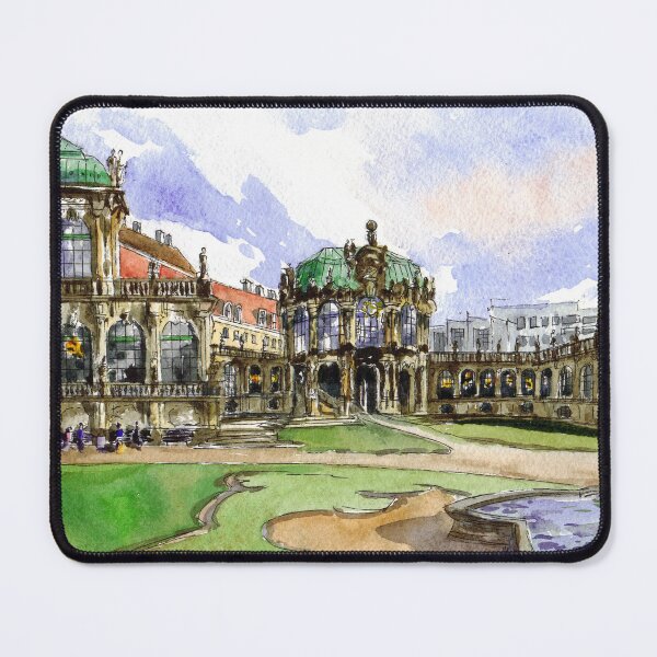 Item preview, Zwinger Palace. Dresden view in spring. Watercolor painting. Germany designed and sold by Colibri77.