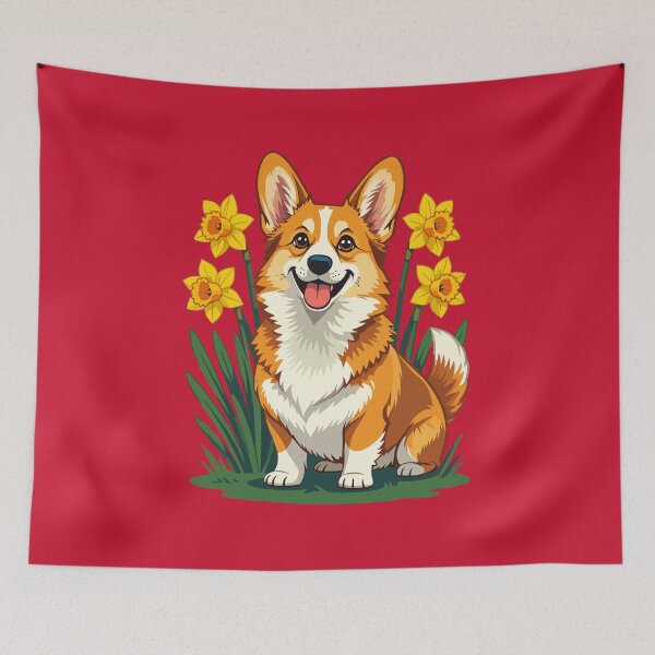 Item preview, Cute Corgi Dog With Daffodils designed and sold by taiche.