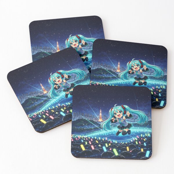 Item preview, Chibi Miku Anime Girl Cute Kawaii Sticker Pack Hatsune Deskmat Deskpad  designed and sold by lewd-weeb-shop.