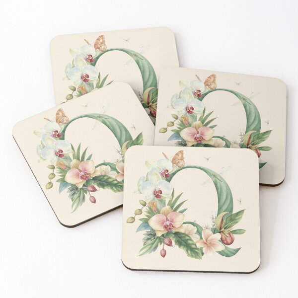 Item preview, Elegant Botanical Letter Q Monogram – Floral Orchid & Butterfly Illustration | Nature-Inspired Aesthetic Decor designed and sold by AmenAlways.