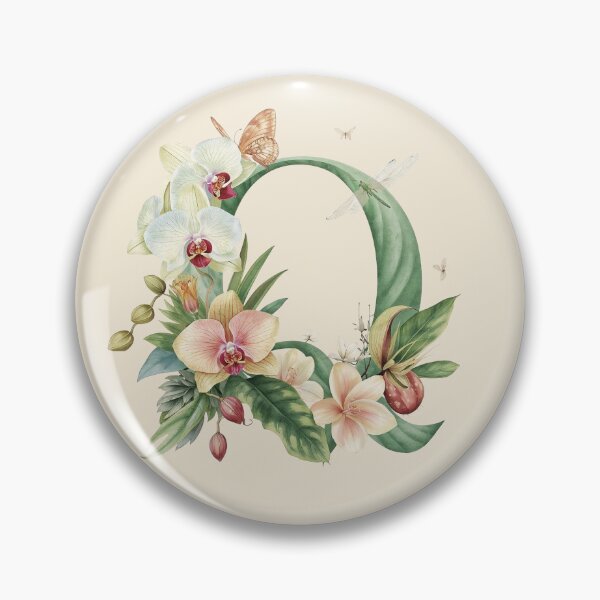 Item preview, Elegant Botanical Letter Q Monogram – Floral Orchid & Butterfly Illustration | Nature-Inspired Aesthetic Decor designed and sold by AmenAlways.