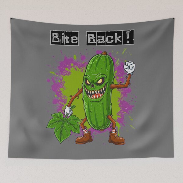 Item preview, Evil Cucumber - Vintage Monster Cartoon Style designed and sold by MBBialyPiksel.