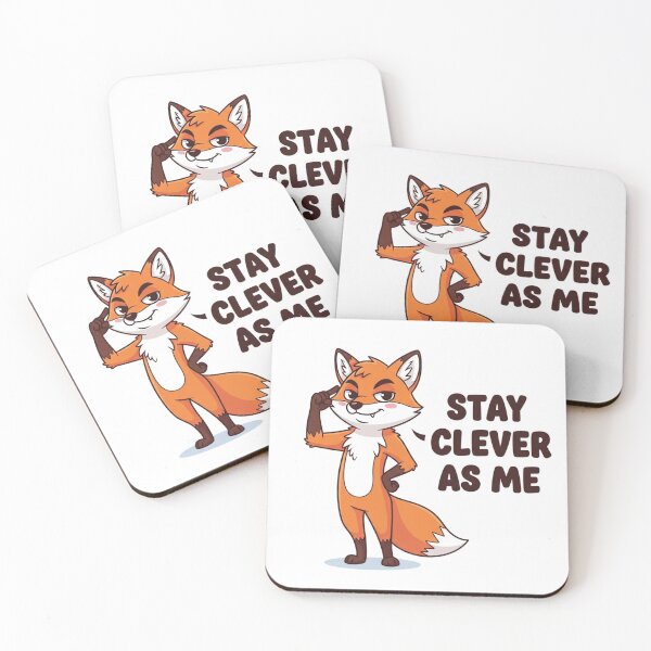 Item preview, Cute Clever Fox Cartoon with Funny Quote designed and sold by Sassy crafts .