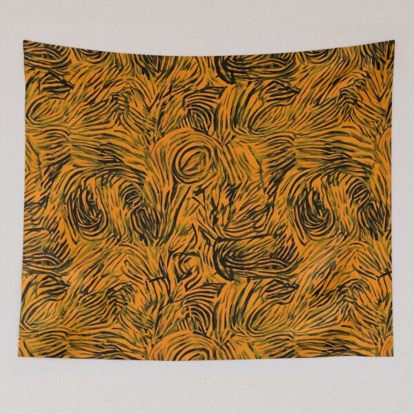Item preview, Orange Black Tiger Rose Pattern designed and sold by SassyArtistry.