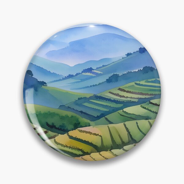 Item preview, Colorful Terraced Valley Landscape designed and sold by SassyArtistry.