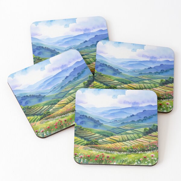 Item preview, Colorful Terraced Valley Landscape designed and sold by SassyArtistry.