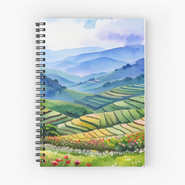 Item preview, Colorful Terraced Valley Landscape designed and sold by SassyArtistry.