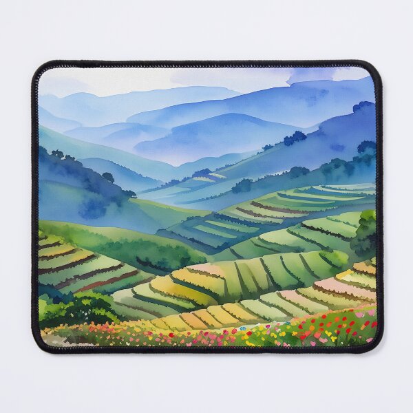 Item preview, Colorful Terraced Valley Landscape designed and sold by SassyArtistry.