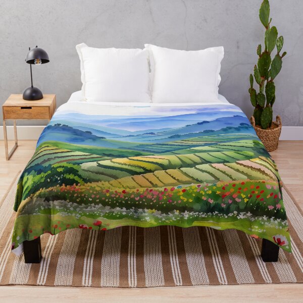 Item preview, Colorful Terraced Valley Landscape designed and sold by SassyArtistry.