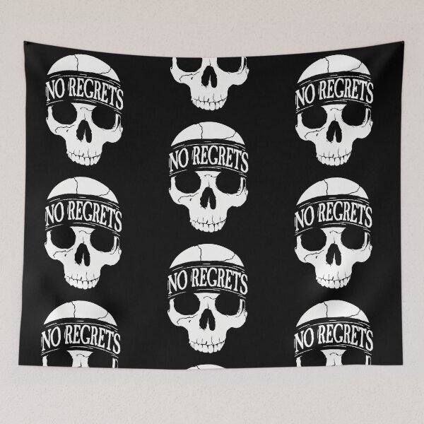 Item preview, No Regrets Skull Tattoo - Edgy Biker Art designed and sold by 1001T-Shirt.