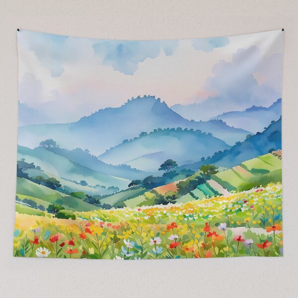 Item preview, Colorful Wildflower Valley Landscape designed and sold by SassyArtistry.