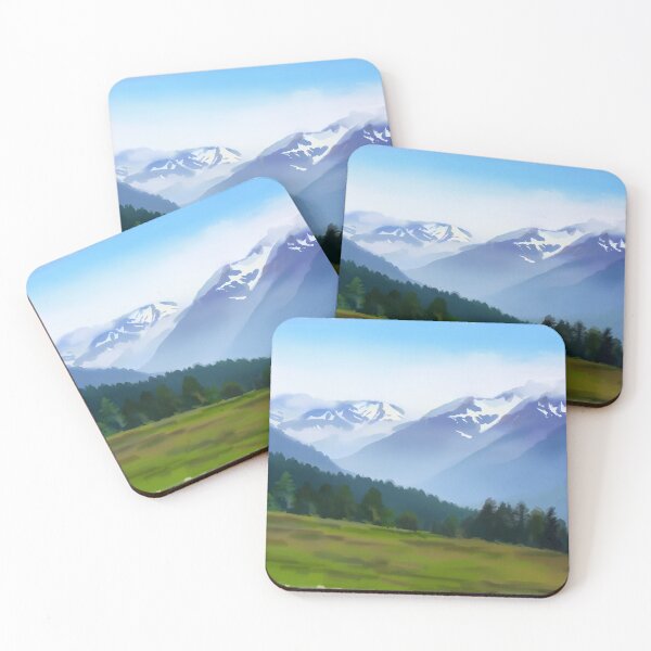 Item preview, Snowy Mountain Meadow Landscape designed and sold by SassyArtistry.