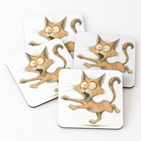 Item preview, Startled Expressive Cat in Motion designed and sold by Yomere.