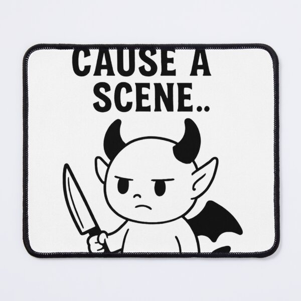 Item preview, I Might Cause A Scene - Cute Sassy Devil with Knife designed and sold by JossDesign15.