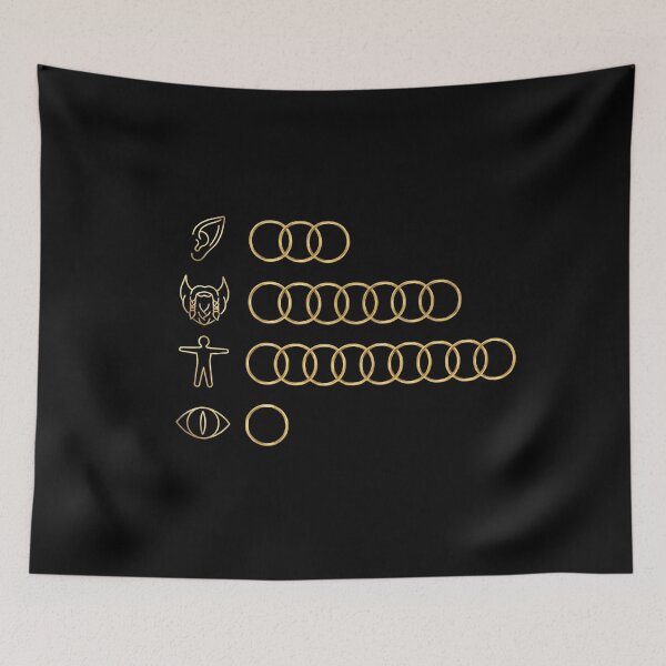 Item preview, Golden Rings Of Power Fantasy Chart Design designed and sold by Fenay Designs.