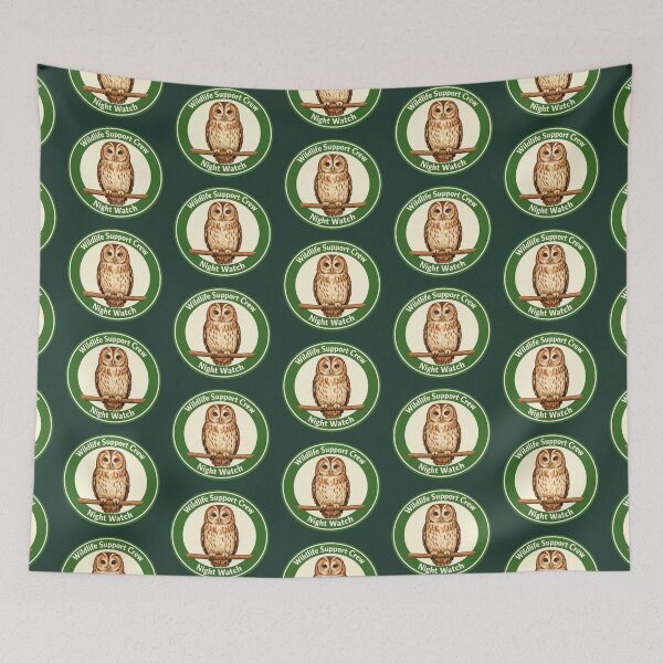 Item preview, Wildlife Support Crew Night Watch Tawny Owl Badge designed and sold by ChirpInc.