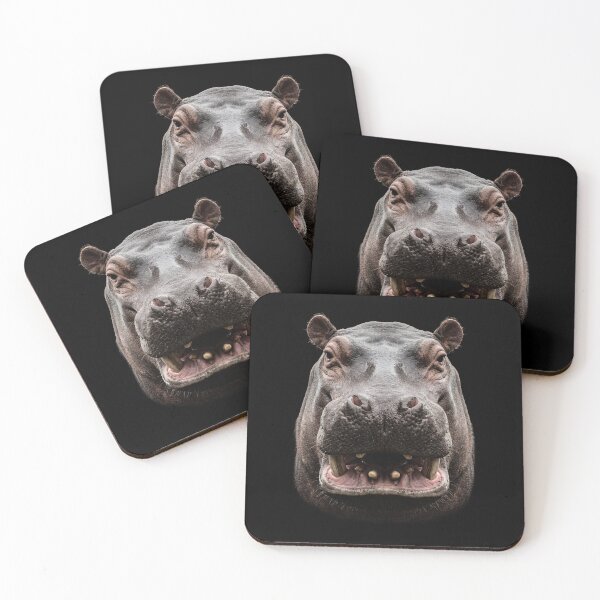 Item preview, Hippo Wide Open Mouth | Funny Animal Portrait designed and sold by cabana.space.