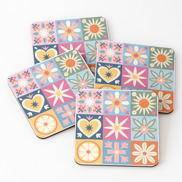 Item preview, Modern Pastel Boho Floral Patchwork Quilt Seamless Pattern Folk Scandinavian Style designed and sold by FRH Design ⭐⭐⭐⭐⭐.