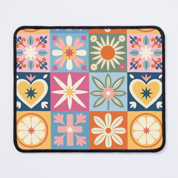 Item preview, Modern Pastel Boho Floral Patchwork Quilt Seamless Pattern Folk Scandinavian Style designed and sold by FRH Design ⭐⭐⭐⭐⭐.