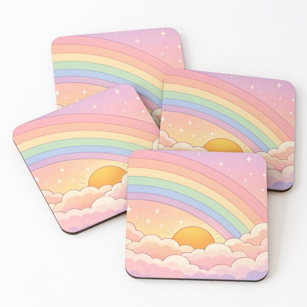 Item preview, Cute Pastel Rainbow Sunrise Over Pink Clouds designed and sold by SassyArtistry.