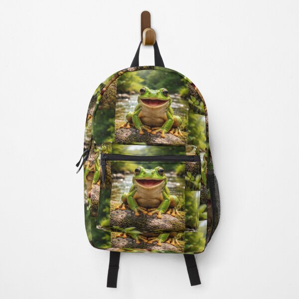 Item preview, happy frog smily face in forest designed and sold by Marici8.