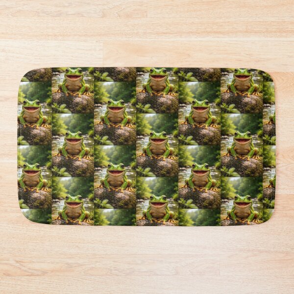 Item preview, happy frog smily face in forest designed and sold by Marici8.