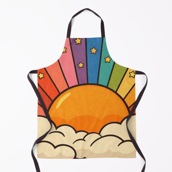 Item preview, Retro 70s Rainbow Sun Over Cloud Horizon designed and sold by SassyArtistry.