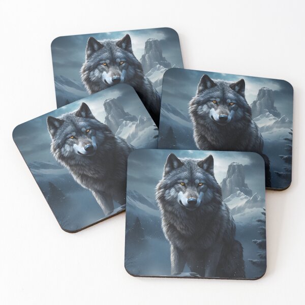 Item preview, Noble Wolf in the Winter Night - Wildlife Illustration designed and sold by Hipatye26.