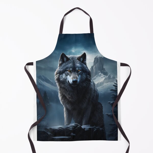 Item preview, Noble Wolf in the Winter Night - Wildlife Illustration designed and sold by Hipatye26.