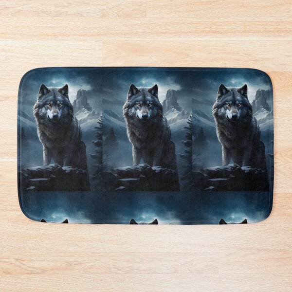 Item preview, Noble Wolf in the Winter Night - Wildlife Illustration designed and sold by Hipatye26.