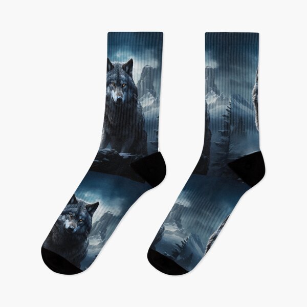 Item preview, Noble Wolf in the Winter Night - Wildlife Illustration designed and sold by Hipatye26.