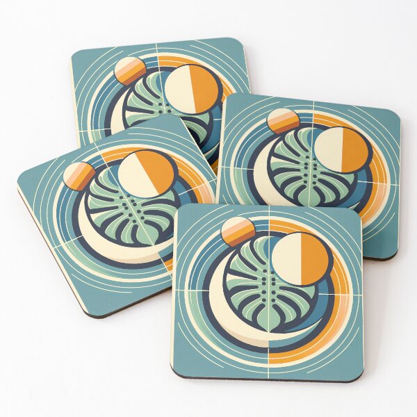 Item preview, Geometric Monstera Leaf Circles designed and sold by InkSmithery.